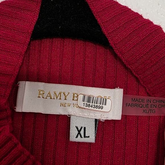 Ramy Brook Aspen Open Back Dress Ribbed Knit Turtleneck Sweater Long Sleeve Mini - Picture 5 of 10